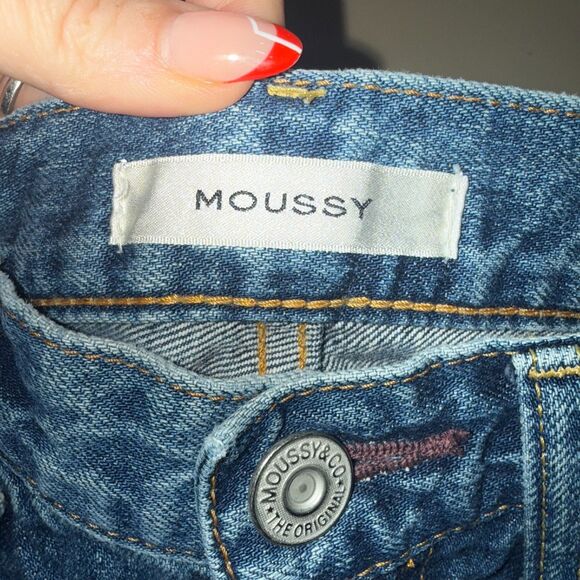 Moussy High Rise Straight Leg Jean - Blue 24 - Picture 5 of 7